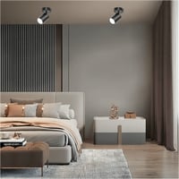 كشاف جرم لطش مفرد شكل اسود موجهة قاعدة متحركة GU10...