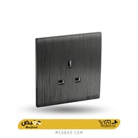 فيش ثلاثي مع مفتاح 13 امبير لون اسود بيانو بلاتيني