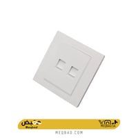 فيش منفذ كمبيوتر مع هاتف تلفون لون ابيض ساده