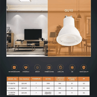 لمبة سبوت لايت GU10 لون الانارة اصفر 7 واط توفل