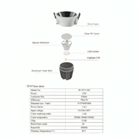 لمبة سبوت لايت المنيوم لون الانارة ابيض 12 واط توف...