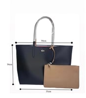 شنطة لاكوست دبل فيس مع حافظة بني