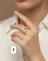 خاتم مستوحى من ماركة مطلي ذهب .