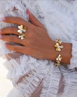 طقم إسوارة الورده مطلية ذهب بجودة عالية