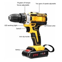 دريل لاسلكي مع شنطة عدة متعددة الاستخدام