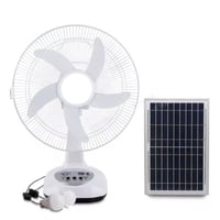 مروحة طاقة شمسية ولمبات قابلة لإعادة الشحن