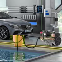 مضخة غسيل ضغط عالي بدينمو شفط وبلف تحكم بالبار