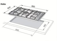 كتشن لاين سطح غاز بلت ان 90 سم 5 عين مفاتيح جانبية...