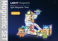 مجموعة المكعبات الساحرة - 64 قطعة مغناطسية مع مسار...