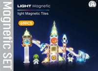 مدينة الفضاء المضيئة – 69 قطعة مغناطيسية مع مسارات...