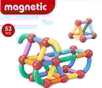 مجموعة البناء المغناطيسية الإبداعية – 53 قطعة من م...