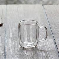 كوب قهوة زجاجي مزدوج دائري سعة 350 مل