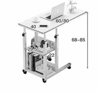 طاولة لاب توب للسرير مع 4 عجلات (40*80 سم) – لون ب...