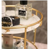 منظم مكياج ذهبي فاخر من طابقين - تصميم أنيق وعصري...