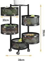 عربة تخزين معدنية بعجلات 5 طبقات متعددة الطبقات لل...