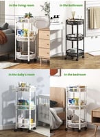 عربة تخزين متعددة الطبقات قابلة للطي بعجلات للمطبخ...