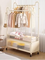 علاقة ملابس بتصميم ذكي ووحدة تخزين فخمة بعجلات سهل...