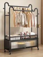 علاقة ملابس بتصميم ذكي ووحدة تخزين فخمة بعجلات سهل...