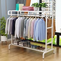 “علاقة ملابس معدنية بتصميم عملي وأرفف تخزين متعددة...