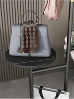 شماعة وحامل معاطف أسود بتصميم عصري مع أرفف متعددة...