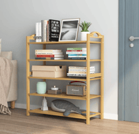 رف أحذية من 5 طبقات الخيزران الطبيعي