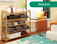 رف أحذية من 5 طبقات الخيزران الطبيعي