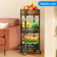 عربة تخزين متعددة الطبقات قابلة للطي بعجلات للمطبخ...