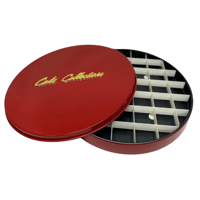 صينية بسبوسة دائري مقسمة مع غطاء- 35سم