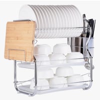 رف أطباق معدني بتصميم عصري ومتين لتنظيم المطبخ”