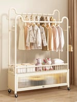 علاقة ملابس بتصميم ذكي ووحدة تخزين فخمة بعجلات سهل...