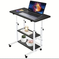 طاولة لابتوب متحركة بارتفاع قابل للتعديل ورفوف تخز...