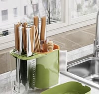 حامل أدوات المطبخ السكاكين والملاعق المتكامل - تنظ...