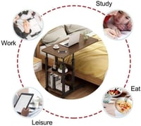 طاولة لاب توب للسرير مع 4 عجلات (40*80 سم) – لون ب...