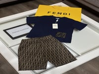 طقم فندي شورت+تيشيرت كحلي