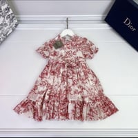 فستان ديور بنات مشجر احمر