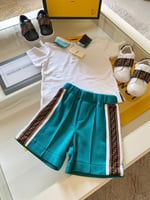 طقم فندي تيشيرت +شورت اولاد