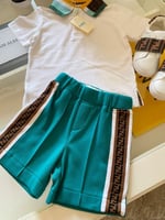 طقم فندي تيشيرت +شورت اولاد