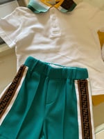 طقم فندي تيشيرت +شورت اولاد