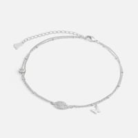 ‎ خلخال نسائي ناعم بلون فضي