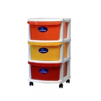 خزانة فويجر 3 أدراج برتقالي/أصفر/أحمر