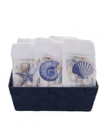 طقم مناشف يد مع سلة Marin لون أزرق غامق