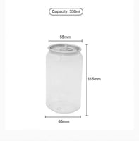 علب كانز بلاستيك شفاف 330 مل (200 حبه)