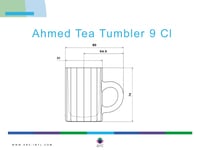 فنجان شاي احمد مضلع كبير 6 حبات