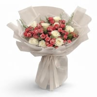 باقة هناي – مزيج وردي وأبيض