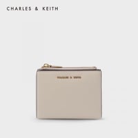 محفظة صغيرة بسحاب علوي - كريمي