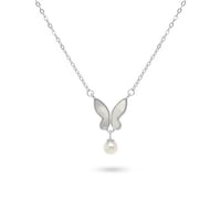 سلسال الفراشة مزين بحجر اللؤلؤ