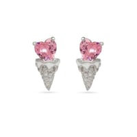 حلق الايسكريم اللطيف مزين بفصوص الزركون