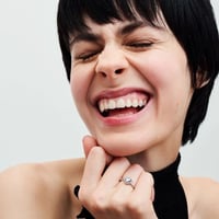 خاتم فضة كريستالة قلب