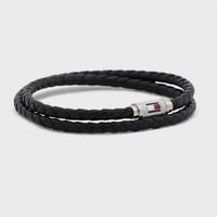 اسوارة كاجوال جلد اسود من تومي هيلفيغر