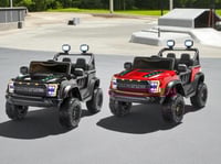 (سيارتين)جيب أطفال الأسود والأحمر ماطورين 12 فولت